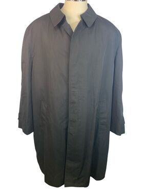 Botany 500 Classic Men's Black Lined Trenchcoat/Overcoat Men’s 60 Reg